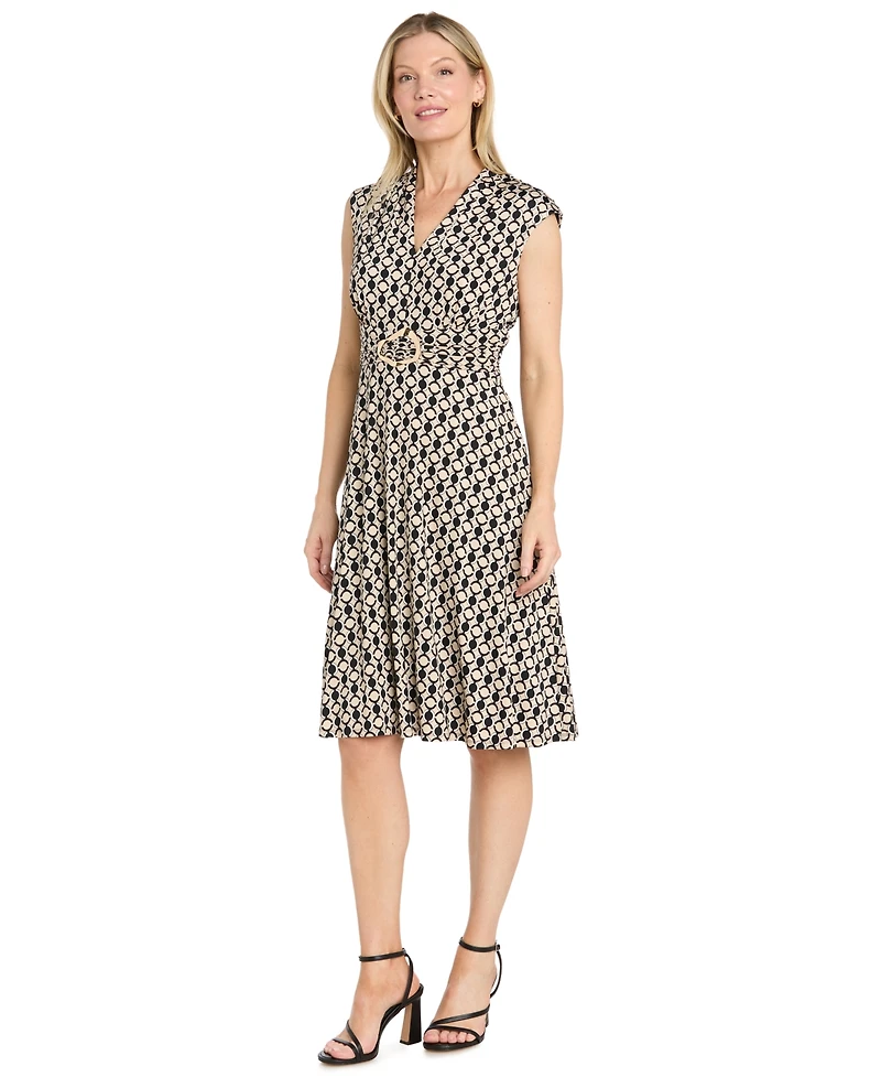 R & M Richards Petite A-Line Sleeveless V-Neck Dress