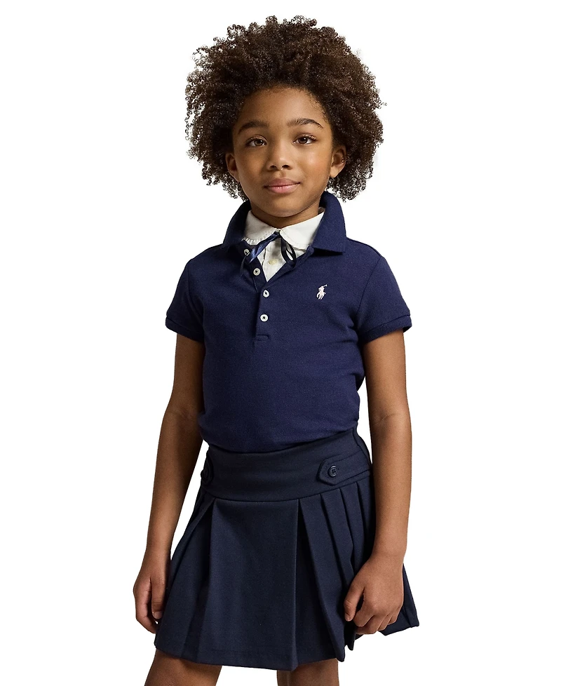 Polo Ralph Lauren Girls 2T-6X Short Sleeve Stretch Cotton Mesh Shirt
