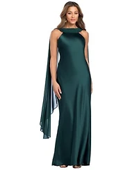 Xscape Womens Halter Satin Gown