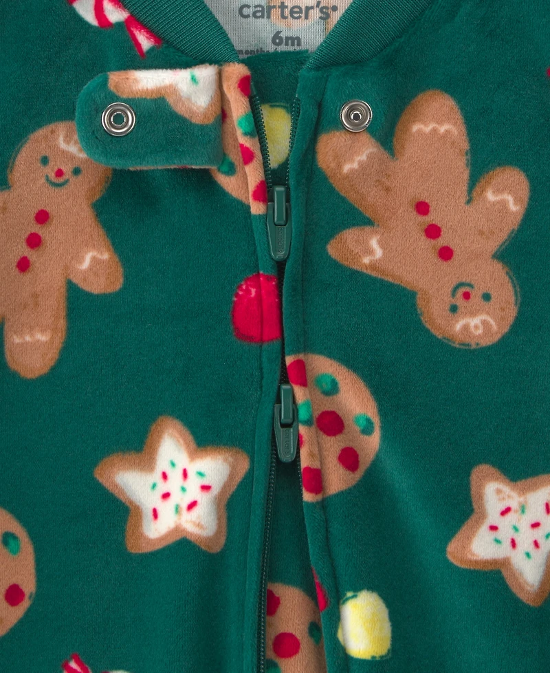 Carter's Boys' and Girls' Gingerbread Christmas 2-Way Zip Sleep & Play Pajamas