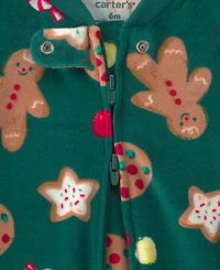 Carter's Boys' and Girls' Gingerbread Christmas 2-Way Zip Sleep & Play Pajamas