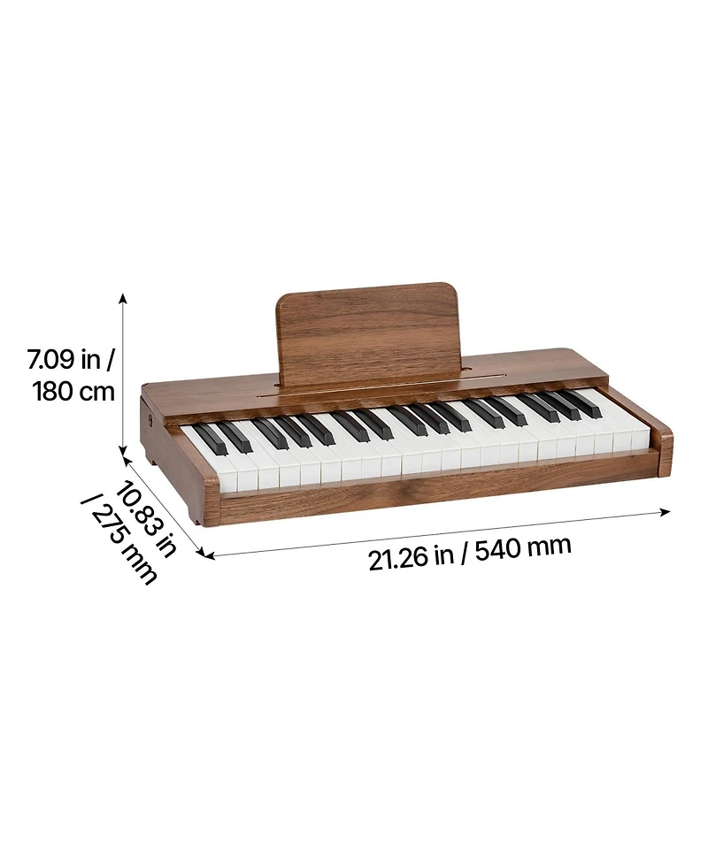 Mecale 37-Key Extended Range Wooden Kids Digital Piano, Ages 3+