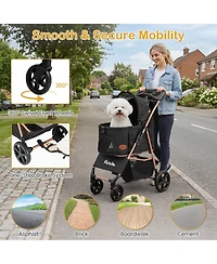 Gymax 3-in-1 Pet Stroller for Small Medium Dogs w/ Detachable Carrier Cup Holder