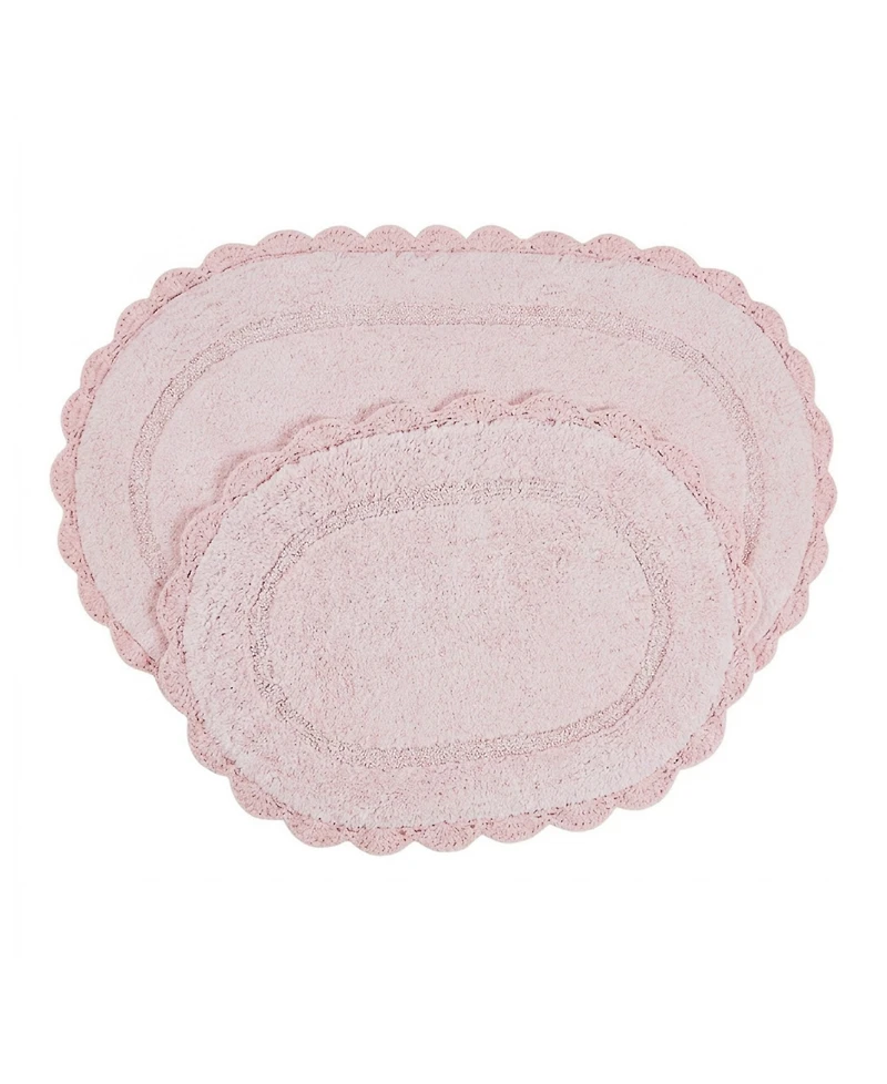 Laura Ashley Crochet Cotton Bath Rug Set