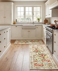 Laura Ashley Uffington Roses Border Floral 2-Piece Rug Set