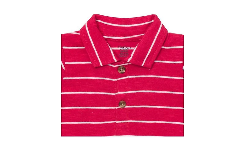 Gerber Baby Boys' ( new born to 18 M ) polo Bodysuit Stripes