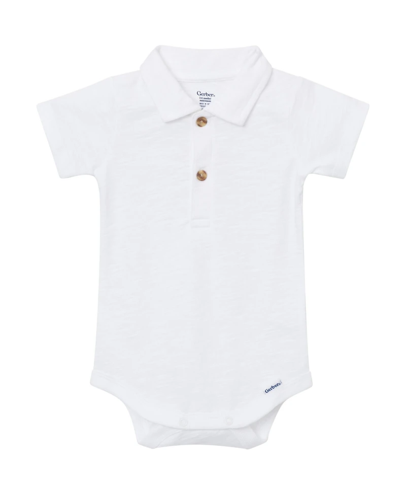 Gerber Baby Boys' Polo Bodysuit ( New Born to 18 M )