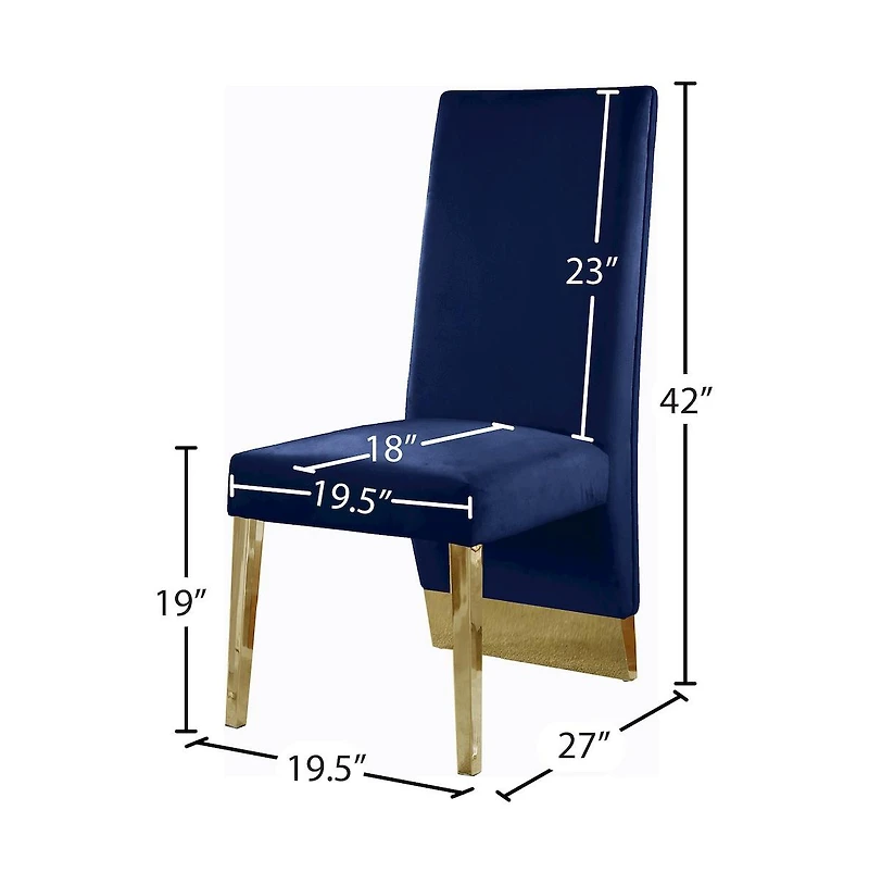 Meridian Furniture Porsha Velvet Dining Chair, Set of 2