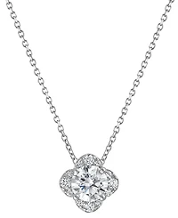 Macy's Lab-Grown Diamond Flower Shape Pendant Necklace (1-1/5 ct. t.w.) in 14k White Gold