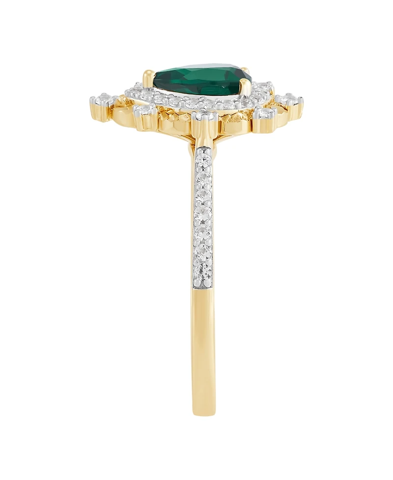 Macy's Ruby (3/4 ct. t.w.) & White Sapphire (1/3 Ring 14k Yellow Gold-Plated Sterling Silver (Also Emerald)