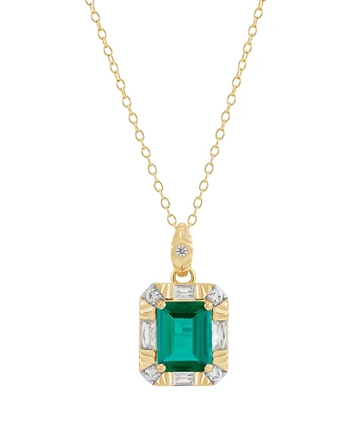 Macy's Sapphire (2-7/8 ct. t.w.) & White (1/2 Pendant Necklace Sterling Silver, (Also Emerald Ruby)