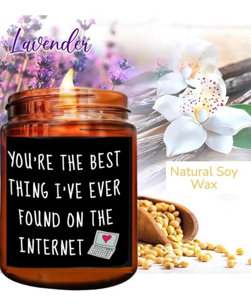 Lovery You're The Best" Lavender Scented Soy Wax Candle, 10oz