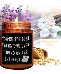 Lovery You're The Best" Lavender Scented Soy Wax Candle, 10oz