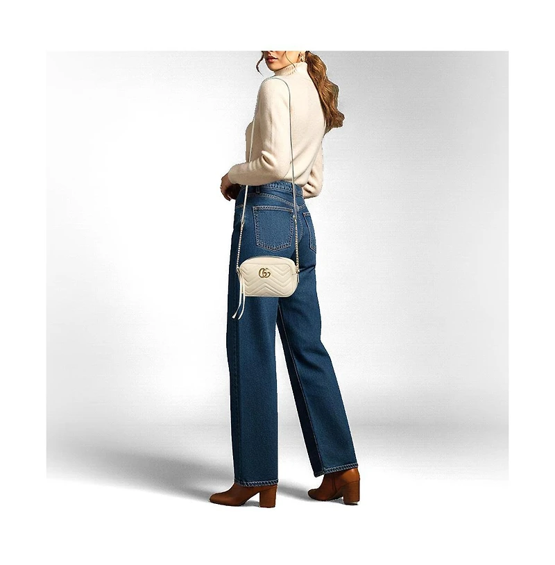 Pre-Owned Gucci Women's Gg Marmont Mini Matelasse Leather Camera Bag
