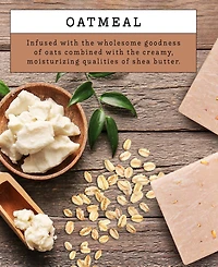 Lovery Handmade Goat Milk Soap Bar with Shea Butter - 3Pack Oatmeal Scent Made in Usa