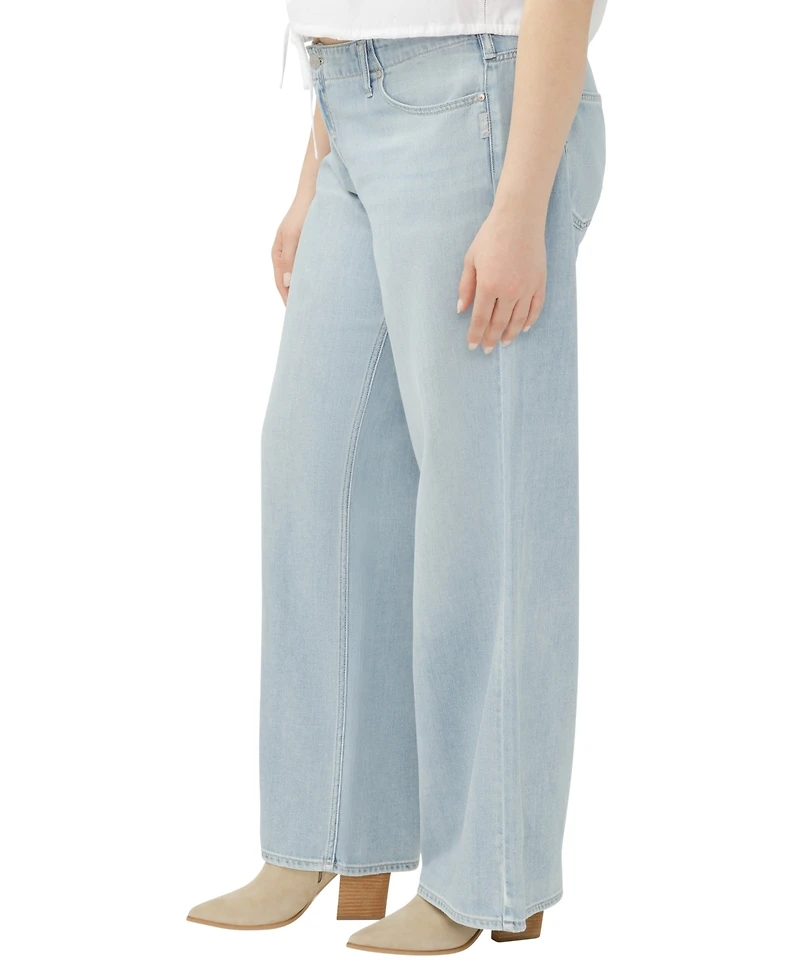 Silver Jeans Co. Plus Suki Light-Wash High-Rise Wide-Leg