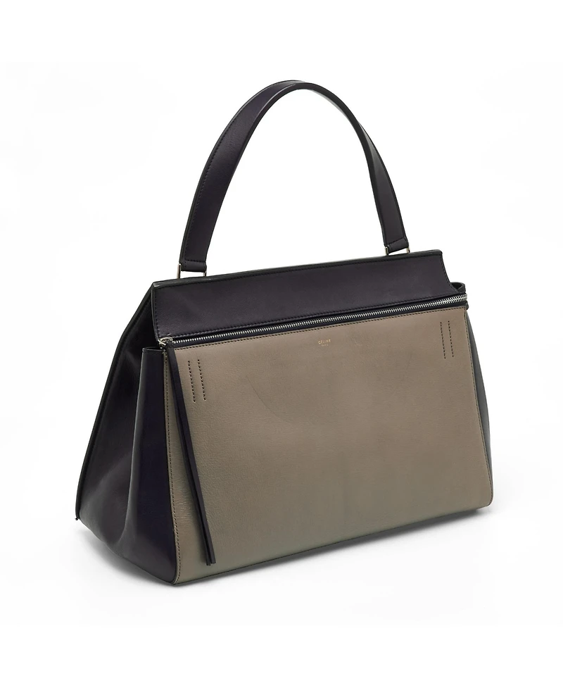 Pre-Owned Celine Women's Edge Large Two-Tone Leather Top Handle Bag