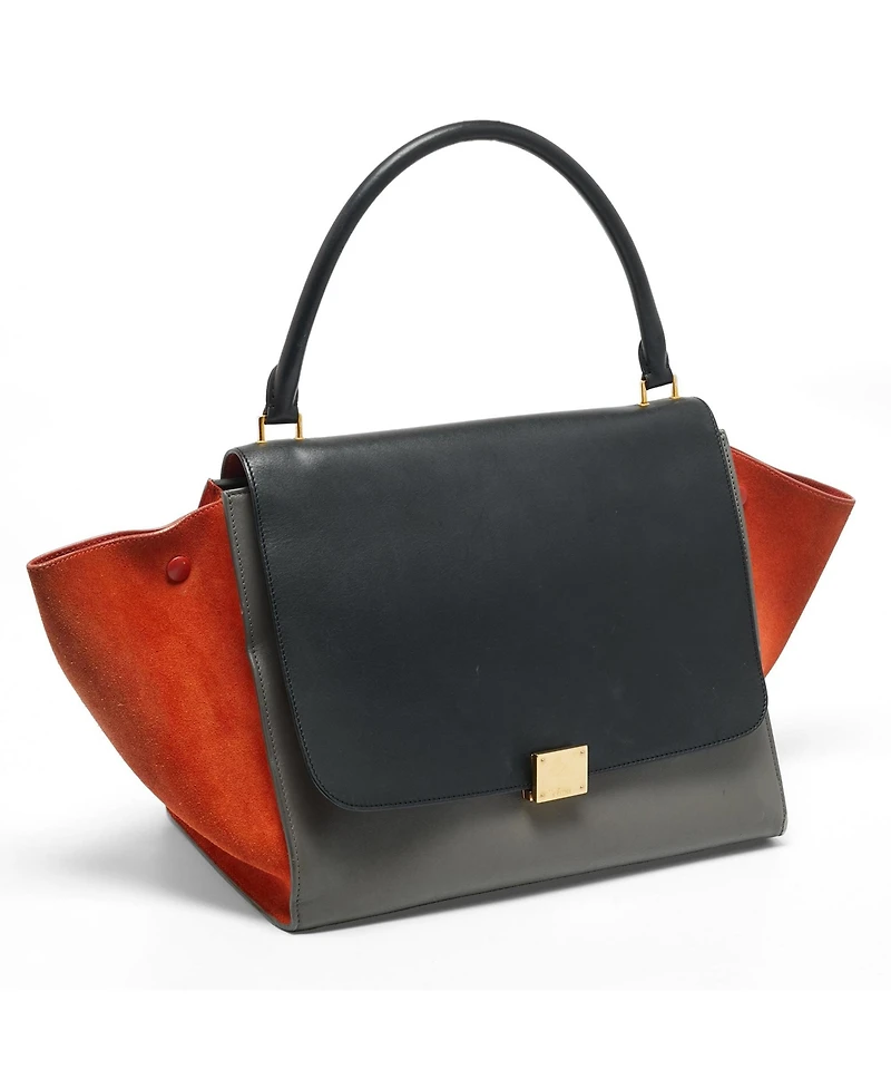 Pre-Owned Celine Women's Large Trapeze Leather and Suede Satchel