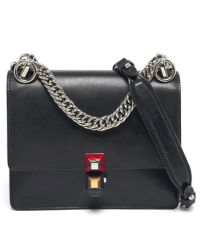 Pre-Owned Fendi Women's Kan I Mini Studded Leather Shoulder Bag