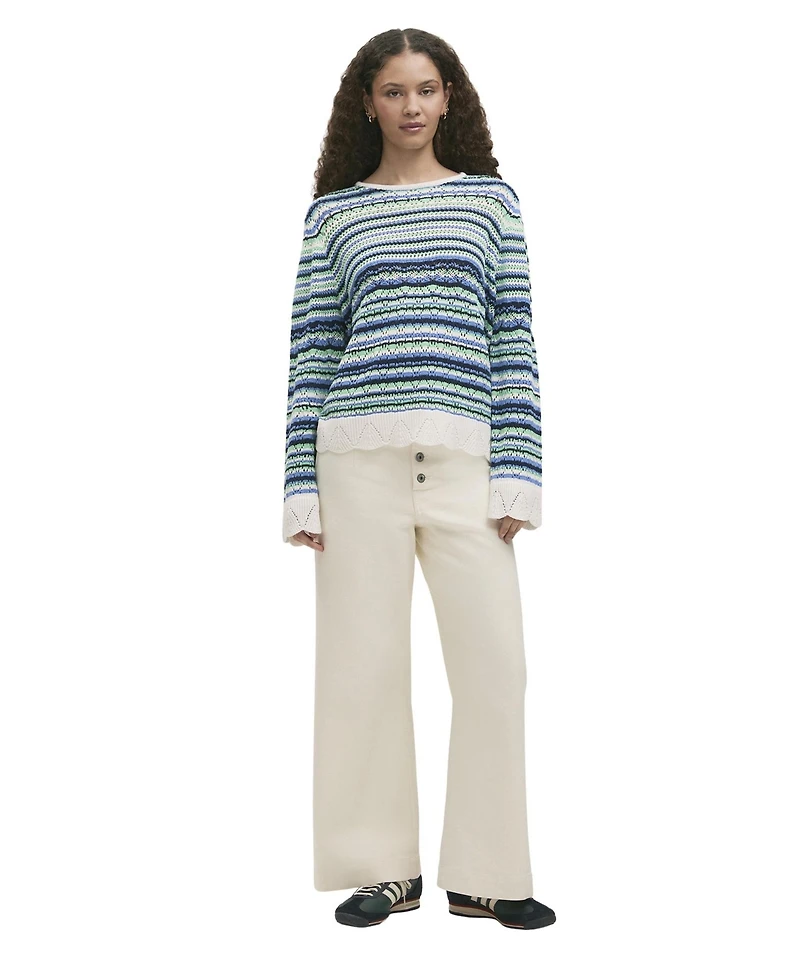 Finery London Women's Audrenia Striped Crochet Sweater