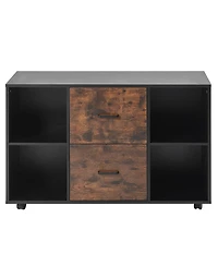 Slickblue 2 Drawer Mobile File Cabinet with Open Storage Shelves