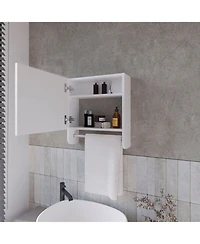 Fm Furniture Pine medicine cabinet in melamine with a towel bar and mirror included