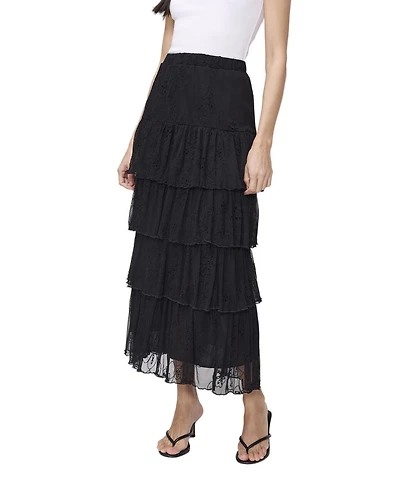 Finery London Women's Elisa Tiered-Mesh Midi Skirt