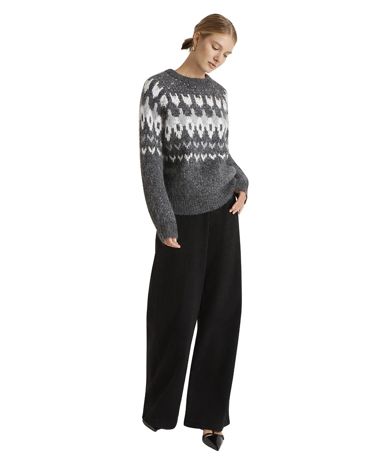 Finery London Women's Belinda Fair Isle Long-Sleeve Round Neck Sweater