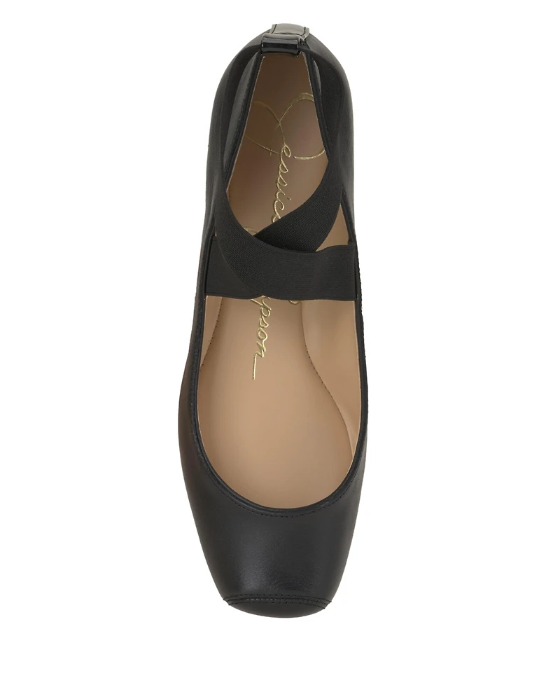 Jessica Simpson Women's Mandalaye Elastic Criss-Cross Ankle Strap Ballet Flats