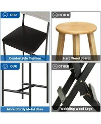 gaomon Set of Counter Height Bar Stools with Back, Upholstered Thick Padded Seats, Kitchen Island And Dining Bar Chairs