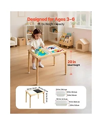 Sugift Foldable Double-Sided Sensory Table with 3 Storage Bins, Ages 3+