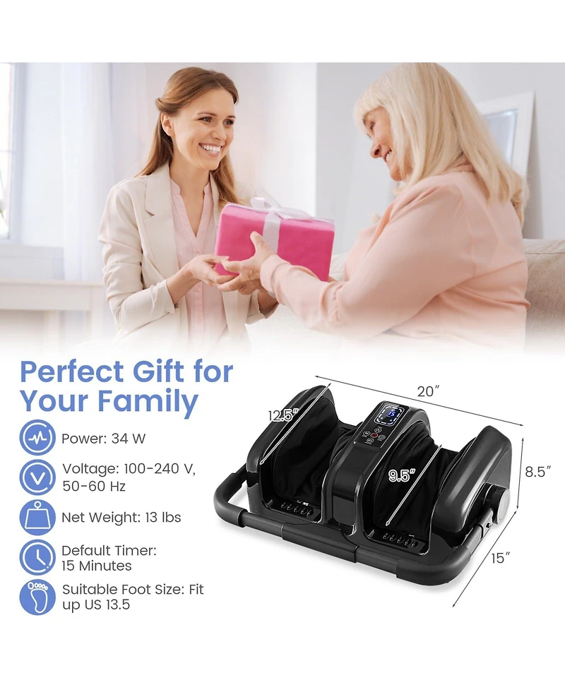 Ecooso Foot and Calf Massager with Heat Shiatsu Deep Kneading Rolling Smart Electric Leg Massager