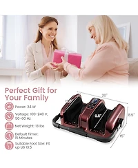 Ecooso Foot and Calf Massager with Heat Shiatsu Deep Kneading Rolling Smart Electric Leg Massager