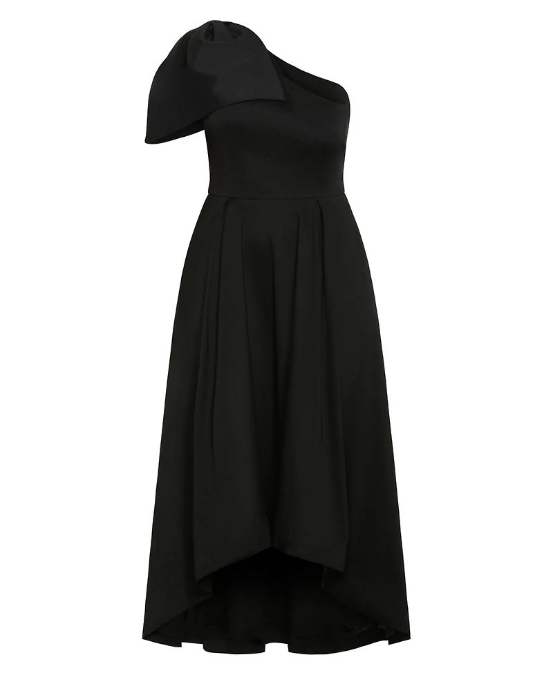 City Chic Plus Captivate One-Shoulder Fit & Flare Hi-Lo Dress