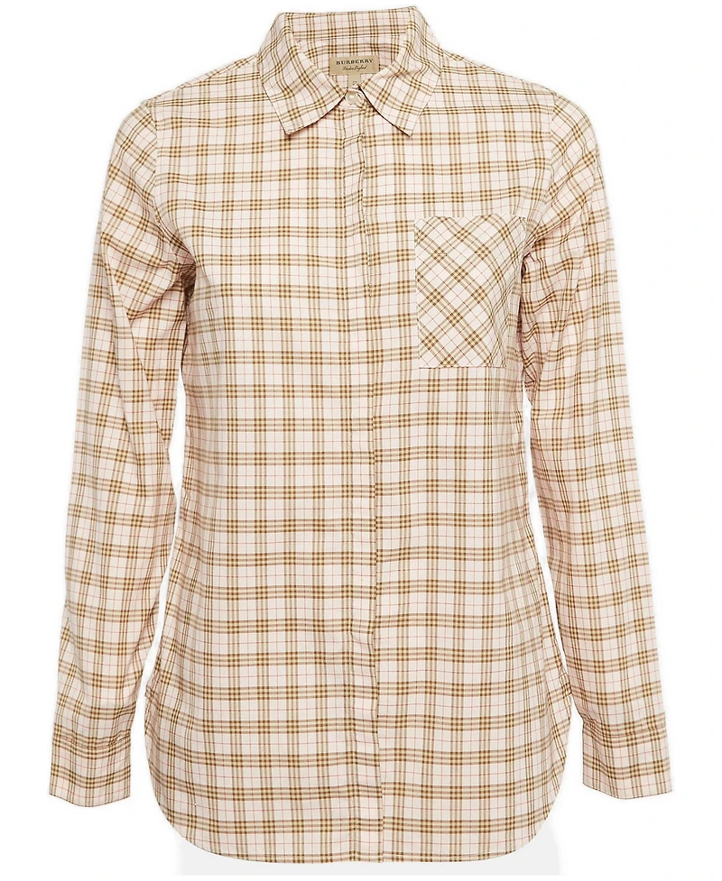 Burberry Women's Plaid Long-Sleeve Button-Up Shirt