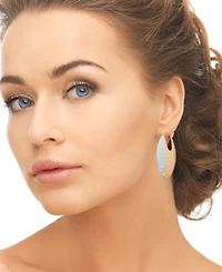 Macy's Tri-Color Puff Oval Hoop Earrings
