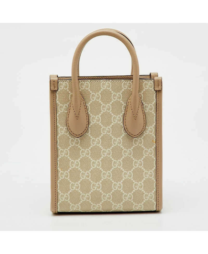 Pre-Owned Gucci Women's Gg Supreme Canvas Mini Tote Bag