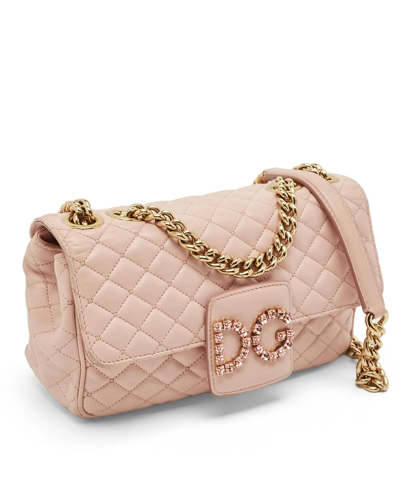 Pre-Owned Dolce & Gabbana Women's Dg Millennials Quilted Leather Shoulder Bag