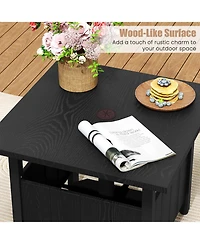 Mecale 22 in Umbrella Side Table with 1.89 in Pole Hole and Sandbags