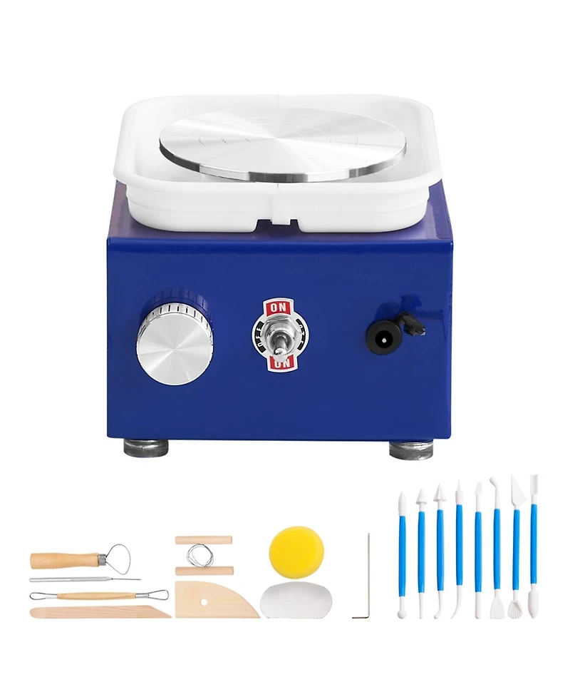 Yobtop Mini Pottery Wheel, Adjustable Speed, Detachable Basin, 2 Turntables, 17 Accessories