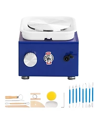 Yobtop Mini Pottery Wheel, Adjustable Speed, Detachable Basin, 2 Turntables, 17 Accessories