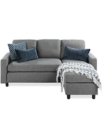 Best Choice Products Linen Sectional Sofa Couch with Chaise Lounge, Reversible Ottoman Bench 