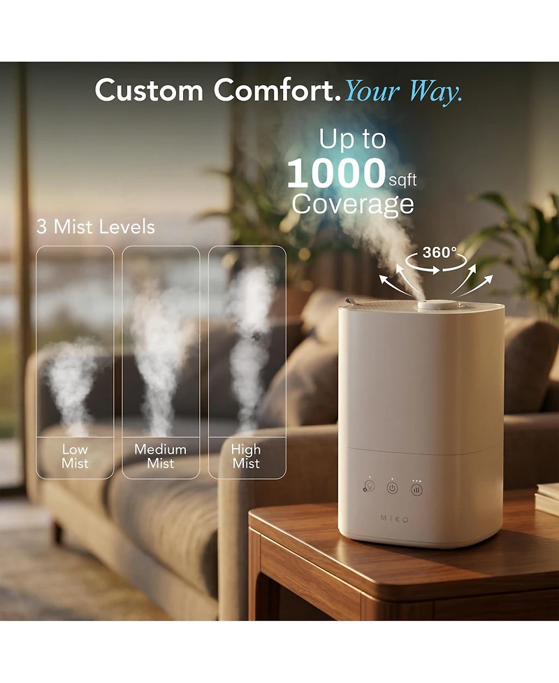 Miko Cool Mist Humidifier with App Control Breeze +