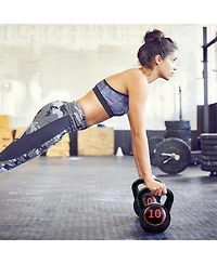 Glintex Kettlebell Set, 3 Hdpe Kettlebells at 5, 10 and 15 lbs
