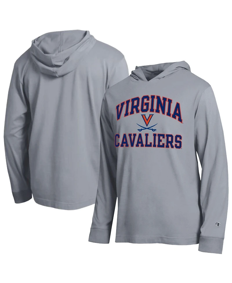 Champion Men's Heather Gray Virginia Cavaliers High Motor All-Star Long Sleeve Hooded Sweatshirt