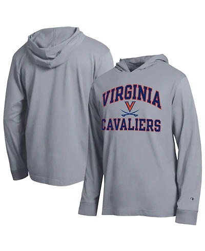 Champion Men's Heather Gray Virginia Cavaliers High Motor All-Star Long Sleeve Hooded Sweatshirt
