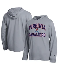 Champion Men's Heather Gray Virginia Cavaliers High Motor All-Star Long Sleeve Hooded Sweatshirt