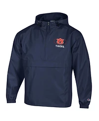 Champion Men's Navy Auburn Tigers Delay Packable Half-Zip Jacket