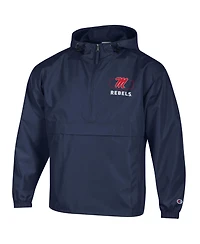 Champion Men's Navy Ole Miss Rebels Delay Packable Half-Zip Jacket