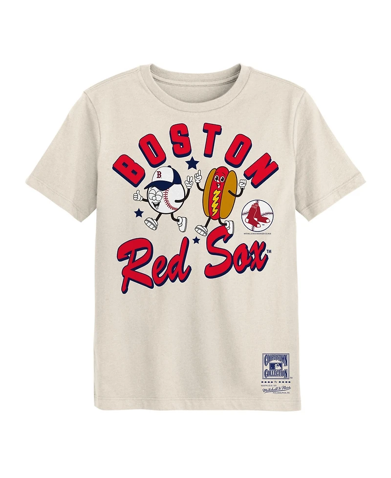 Mitchell & Ness Toddler Boys' 2T-5T Snack T-Shirt Boston Red Sox Cooperstown Collection Classic Fit